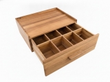 Curated Acacia Wood Tea Bag Organizer with Slide-Out Drawer